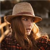 Chapeau raphia Salino Gris - l'Atelier du Crochet