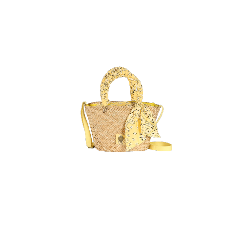 Petit panier tendance à poignées bandana – COWGIRL Jaune