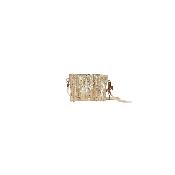 Porté travers tendance en jute et cuir avec bandoulière et dragonne - AMARETTO Argent